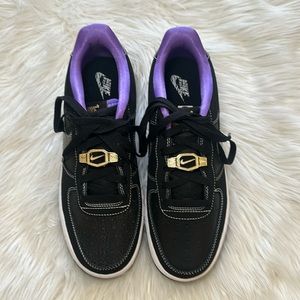 Nike Air Force Ones Black *Gold Hardware!